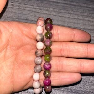 Pink Beaded Bracelet Set